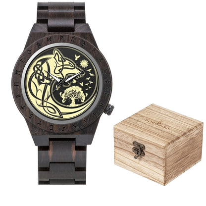 Viking Watch Featuring Norse Wolf