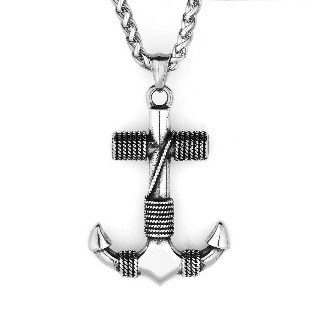Viking Necklace Featuring An Anchor Rope Pendant