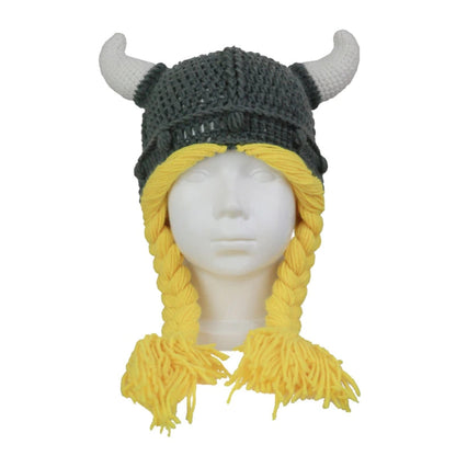 Viking Beanies With Pink Braids For Girls