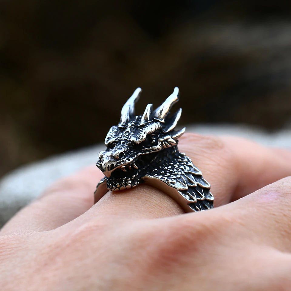 Sterling Silver Fantasy Dragon Ring - Zanfeld