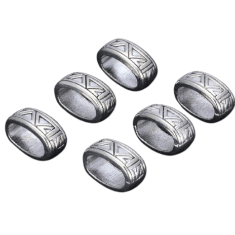 6Pcs Silver Viking Beads