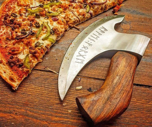 Hand forged Viking Pizza Battle Axe
