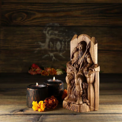 Norse God Odin Wooden Viking Statue – Vikings of Valhalla US