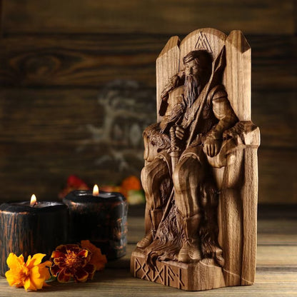 Norse Mythology God Baldr Wooden Viking Statue – Vikings of Valhalla US