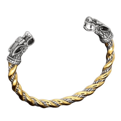 Gold Trimmed Wolf Arm Ring