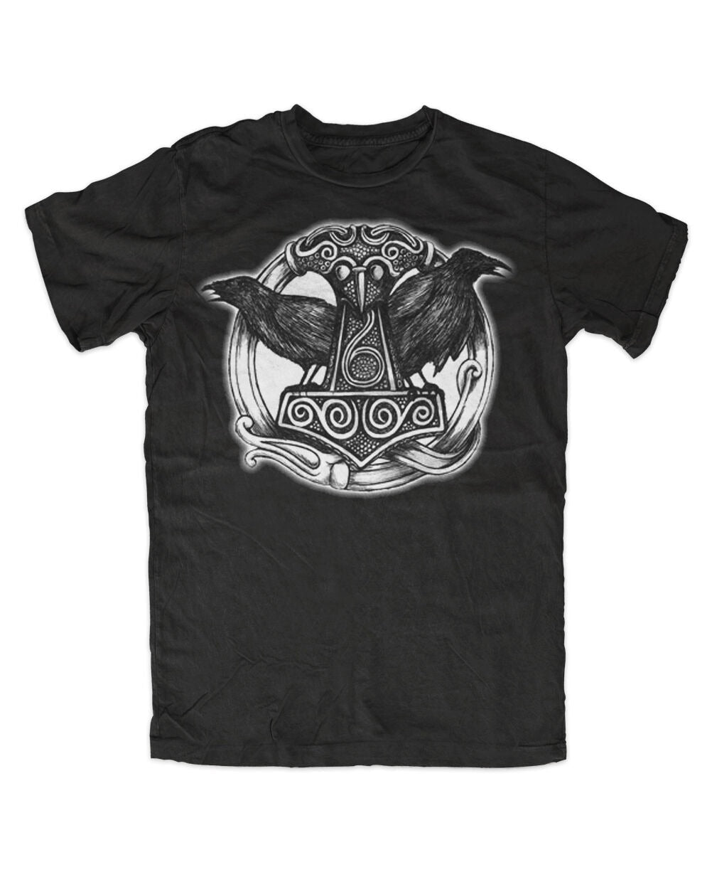 Wikinger T-Shirt - Thor's Hammer Raven