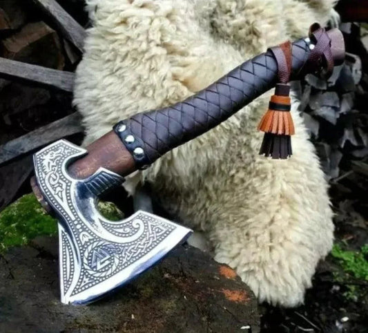 Valknut Medieval Viking Battle Axe