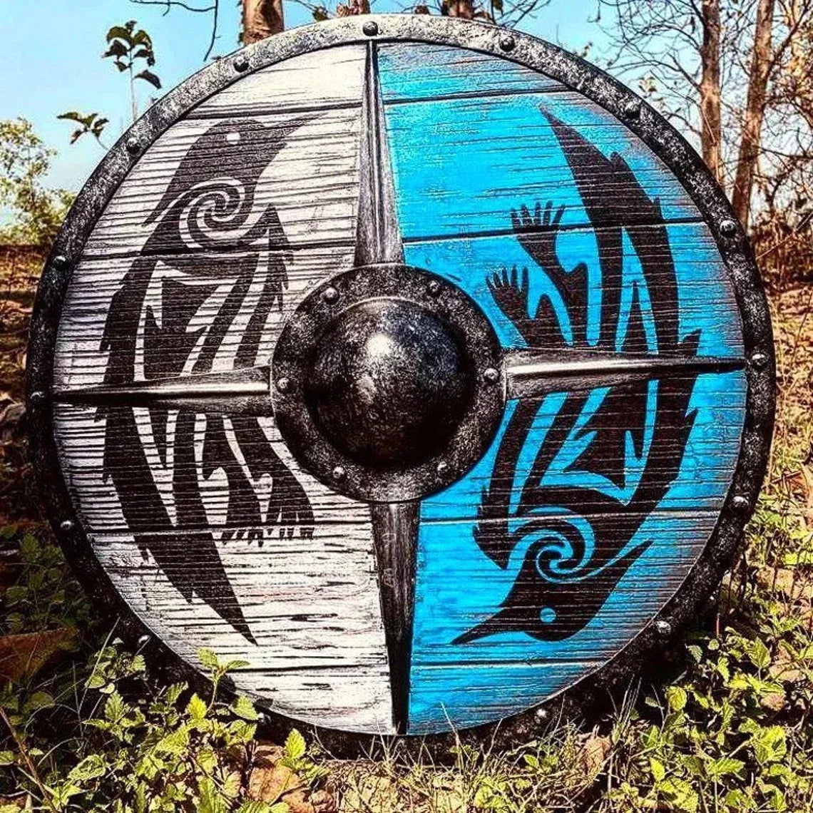 Battle-worn Odin's Raven Viking Battle Shield