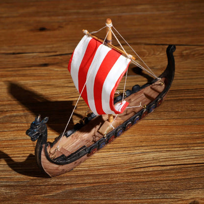 Drakkar Viking Longship Model With Mast And Sail