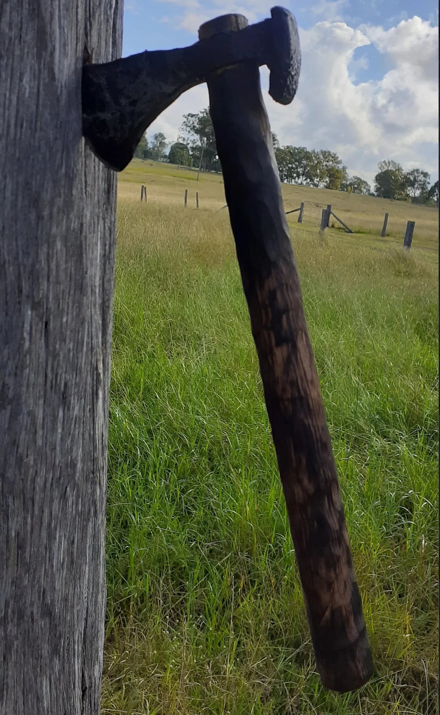 Rail Spike Viking Battle Axe - Hand-Forged