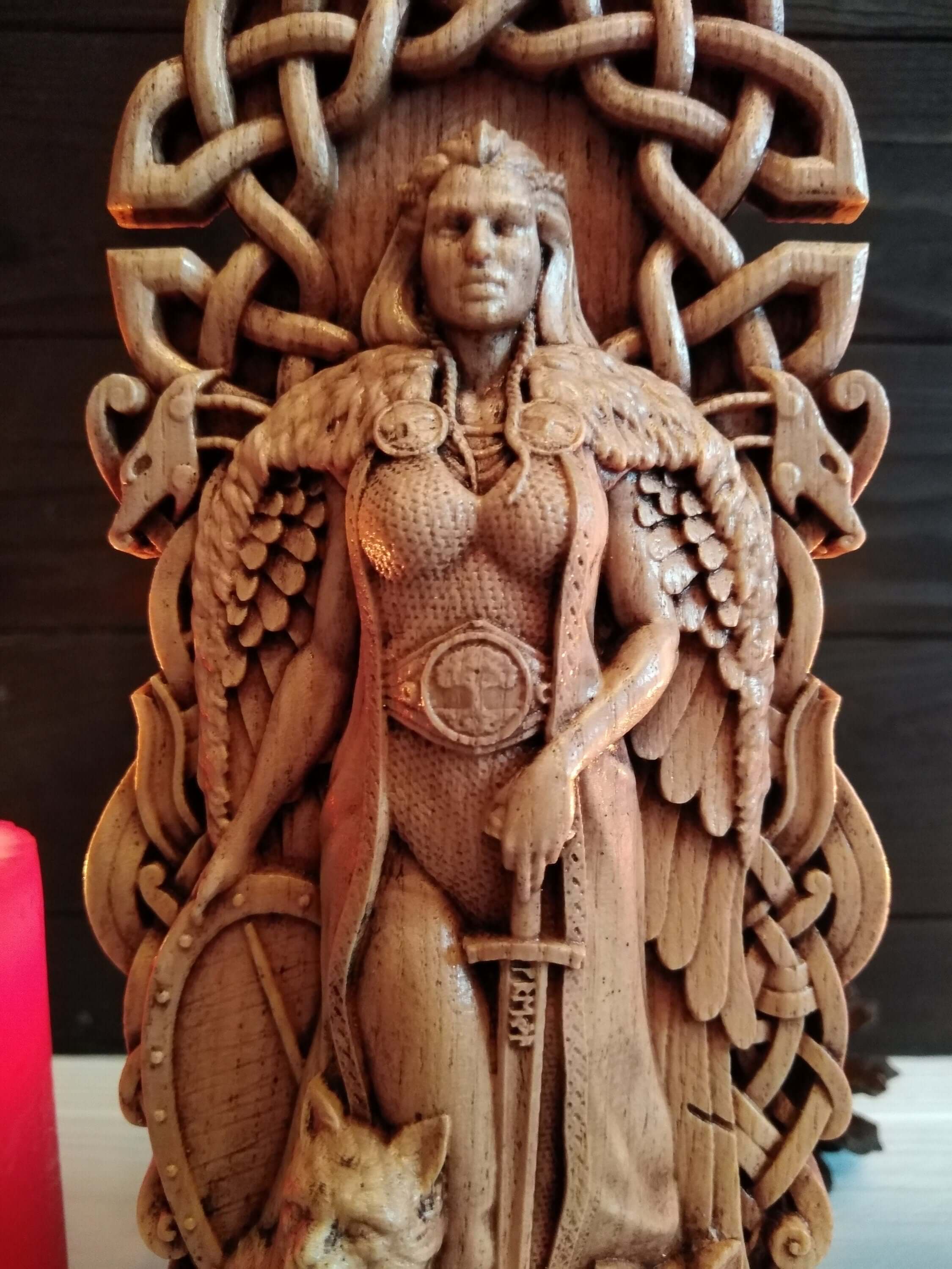 Norse Goddess Freya. Viking's goddesses. Hand crafted wooden Statue. hotsell Freya statue.