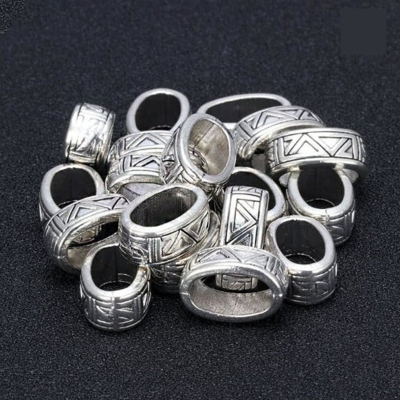 6Pcs Silver Viking Beads