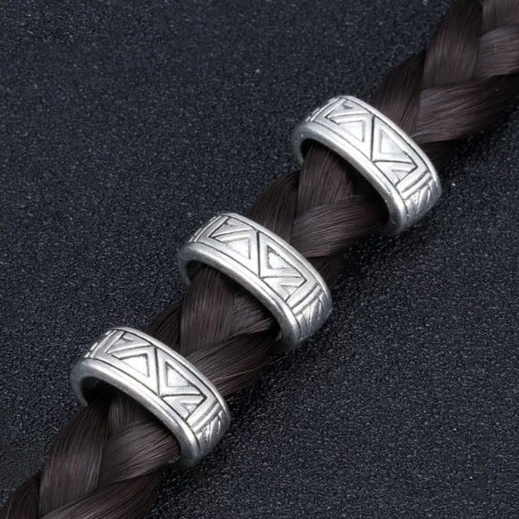 6Pcs Silver Viking Beads