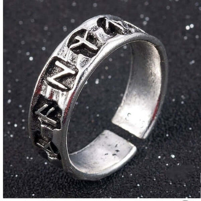 Viking Ring With Ancient Futhark Runes