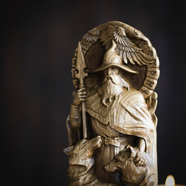 Odin The Allfather, Handcrafted Wooden Sculpture