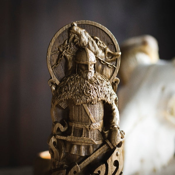 Norse God Tyr. Big hand crafted wooden Statue of Tyr. Viking's god. Hand crafted store wooden Statue. Tyr statue.