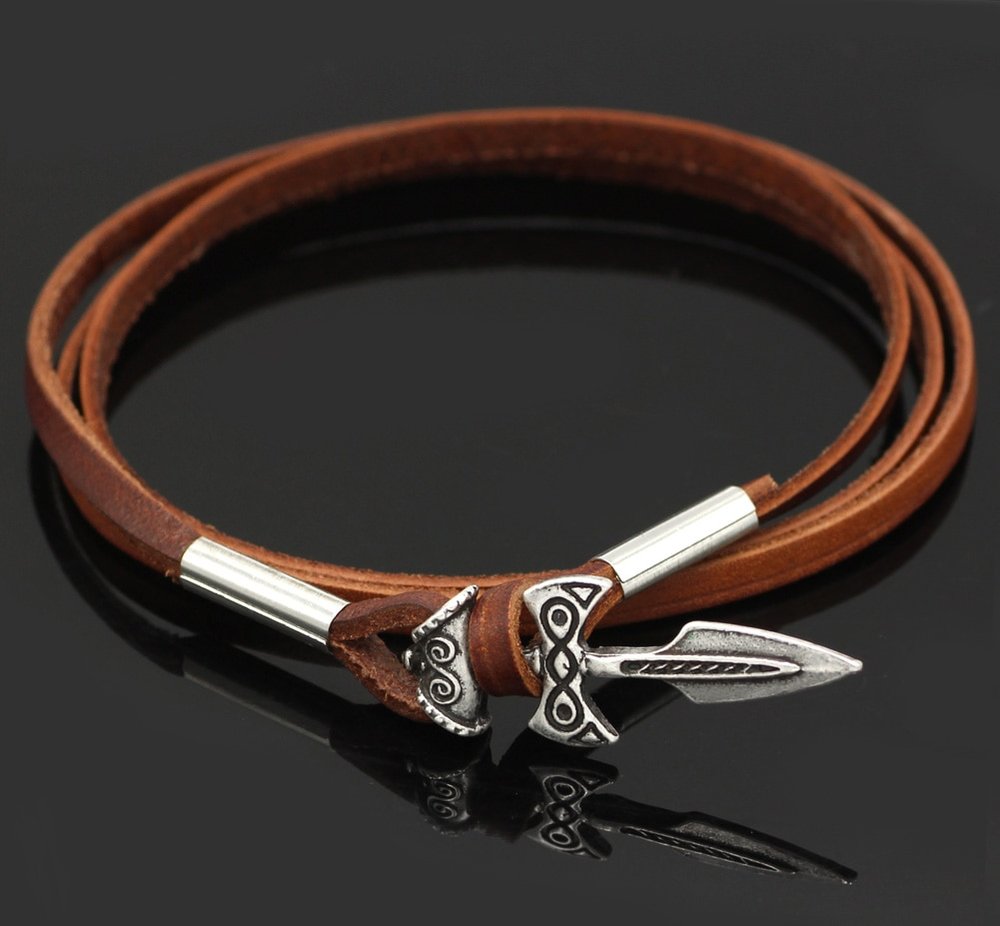 VIKING SWORD BRACELET OF TALOS (LEATHER)