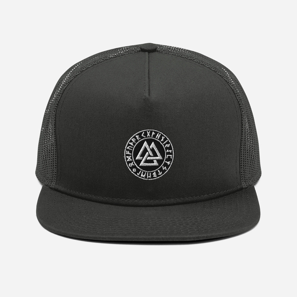 Snapback Viking Trucker Cap With Valknut Symbol