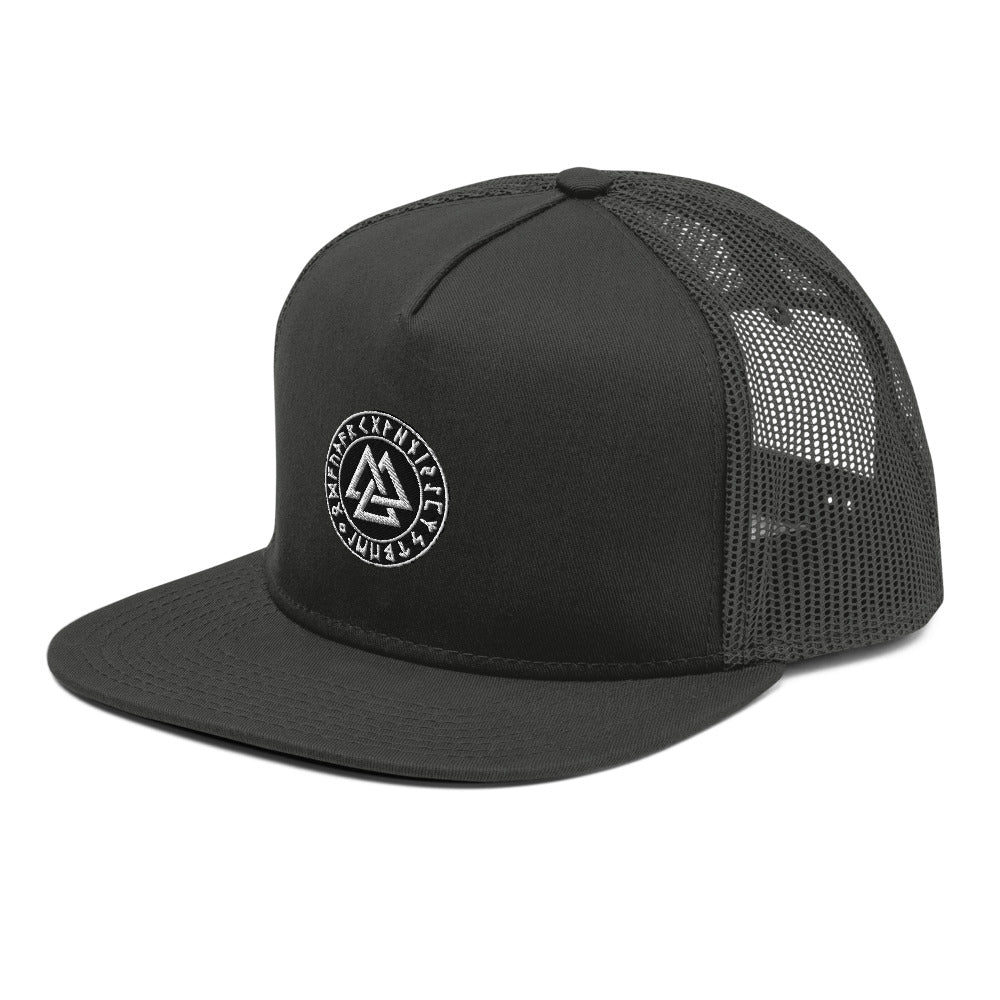 Snapback Viking Trucker Cap With Valknut Symbol