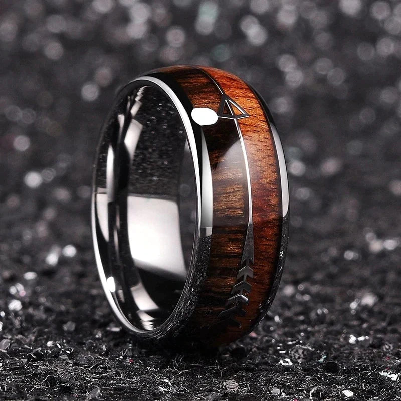 Viking Silver Arrow Ring - Wedding Band