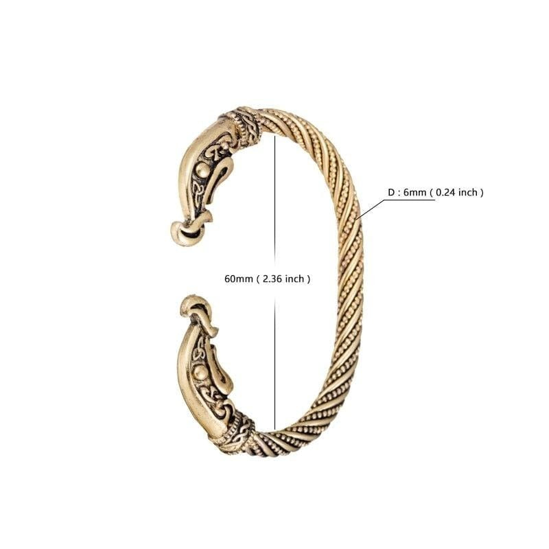 Amazon.com: VikingsBrand Viking Bracelet for Men & Women - Wolf, Raven Arm  Ring (Dragon Bangle (7 Inches)): Clothing, Shoes & Jewelry