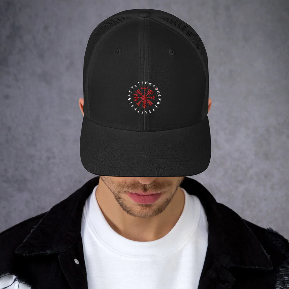 Viking Trucker Cap With The Vegvisir Symbol