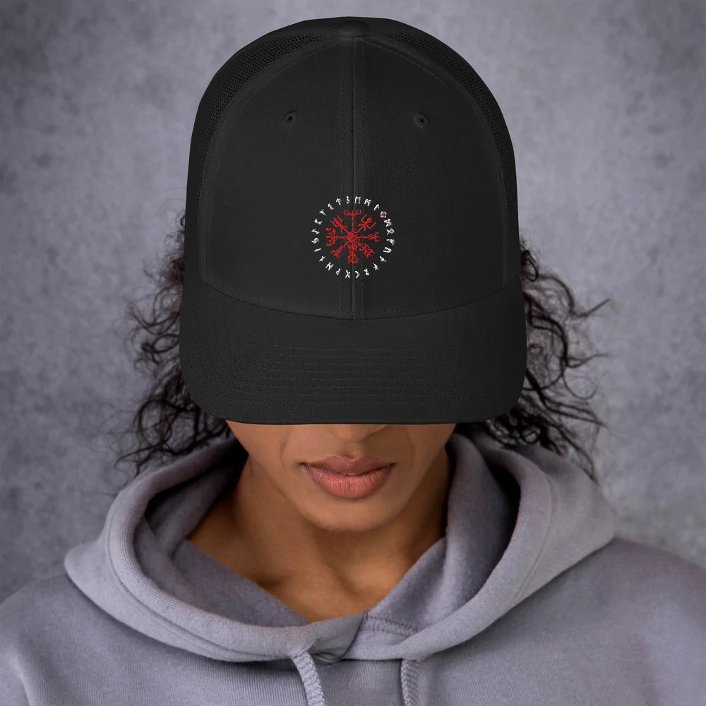 Viking Trucker Cap With The Vegvisir Symbol