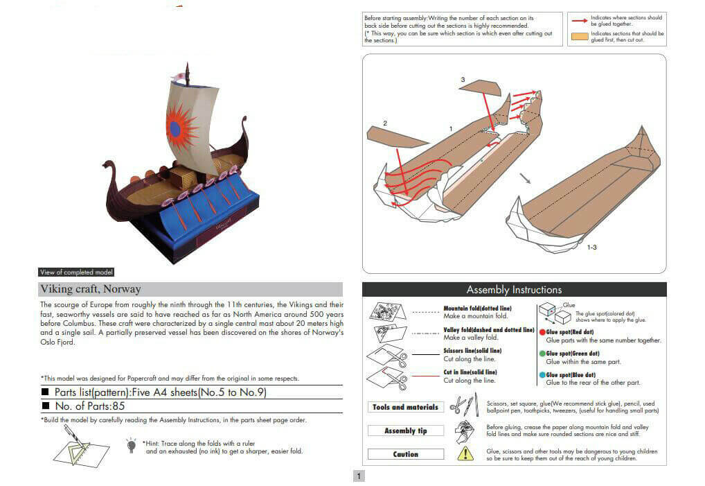 DIY Drakkar Viking Ship In 3D Paper Card Model