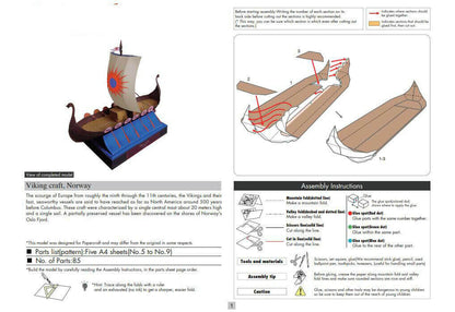 DIY Drakkar Viking Ship In 3D Paper Card Model