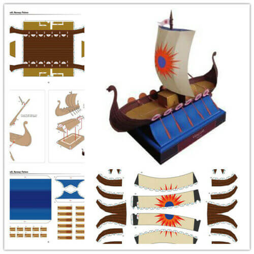 cardboard viking ship