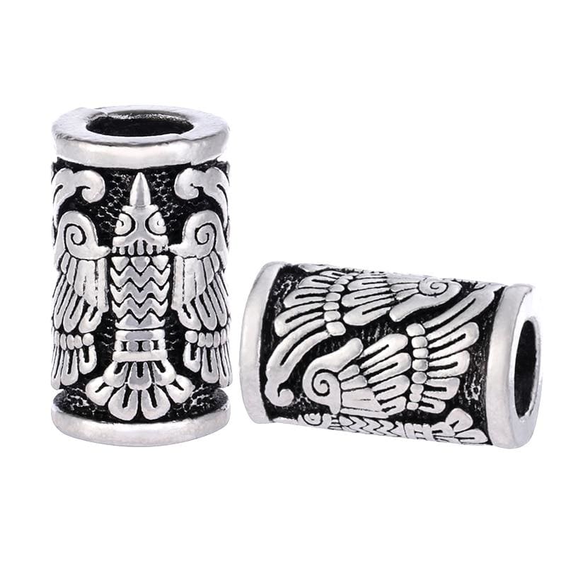 Viking Beard Bead Featuring  Odin's Ravens Huginn & Muninn