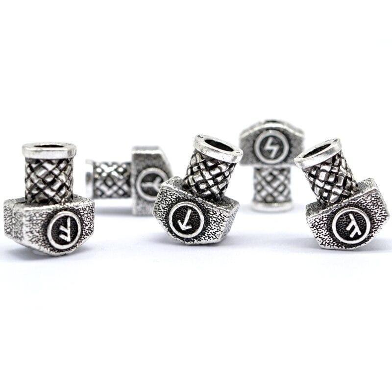 Viking Beard Bead - Mjolnir With Runic Symbol