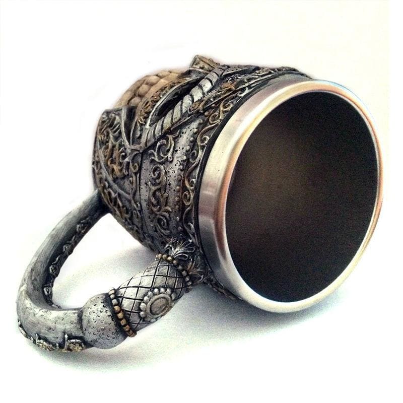 Viking Tankard Mug - Metal Masked Warrior Skull