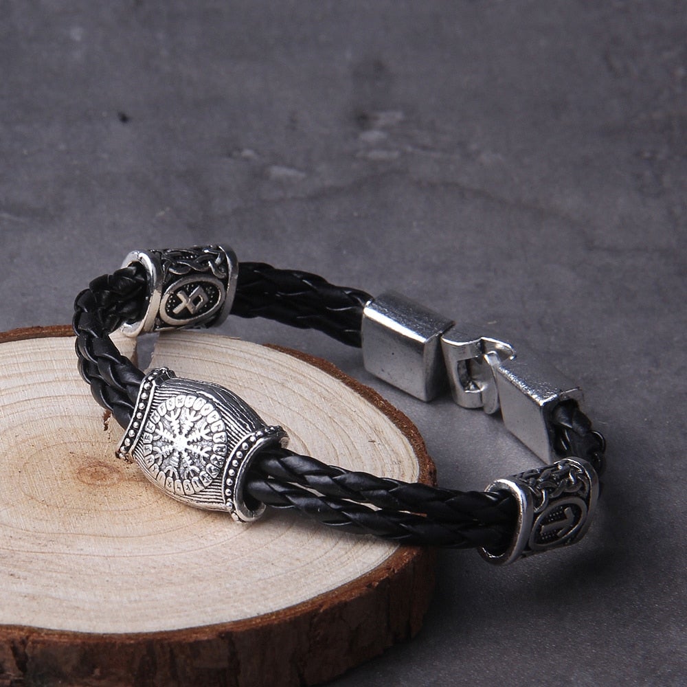 Viking Bracelet - Aegishjalmur runes