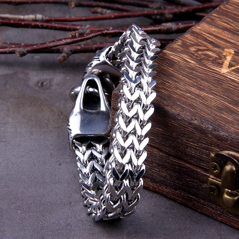 Thor's Hammer Stainless Steel Viking Bracelet - The Gothic Merchant