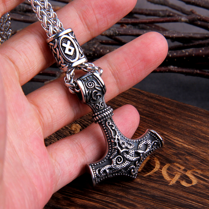 Thors Hammer Necklace - Othala Rune