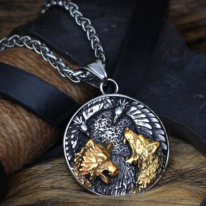 Viking Necklace - Wolves and Ravens