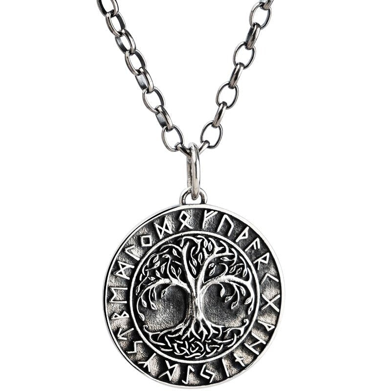 Viking Necklace - Yggdrasil Runic circle