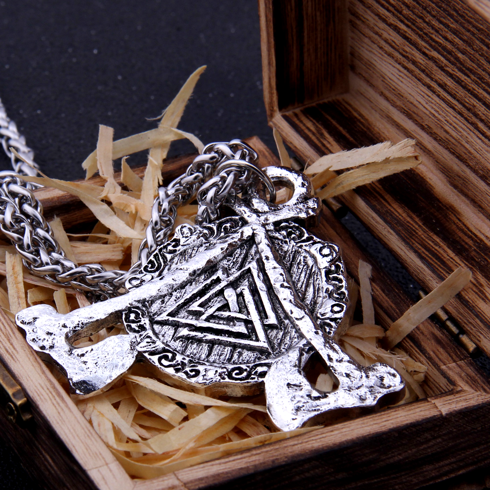 Viking Necklace - Valknut Shield