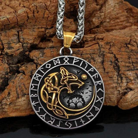 Viking Necklace - Wolf Runes