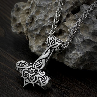 Thors Hammer Necklace - Triskelion Knotwork