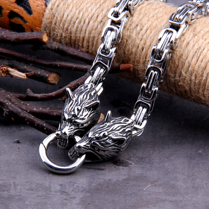 Viking king necklace - Thors Hammer Wölves