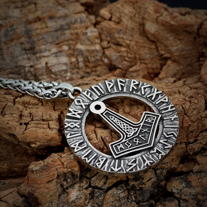 Thors Hammer Necklace - Runic Circle