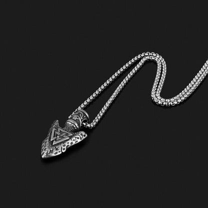 Viking Necklace - Valknut Arrow
