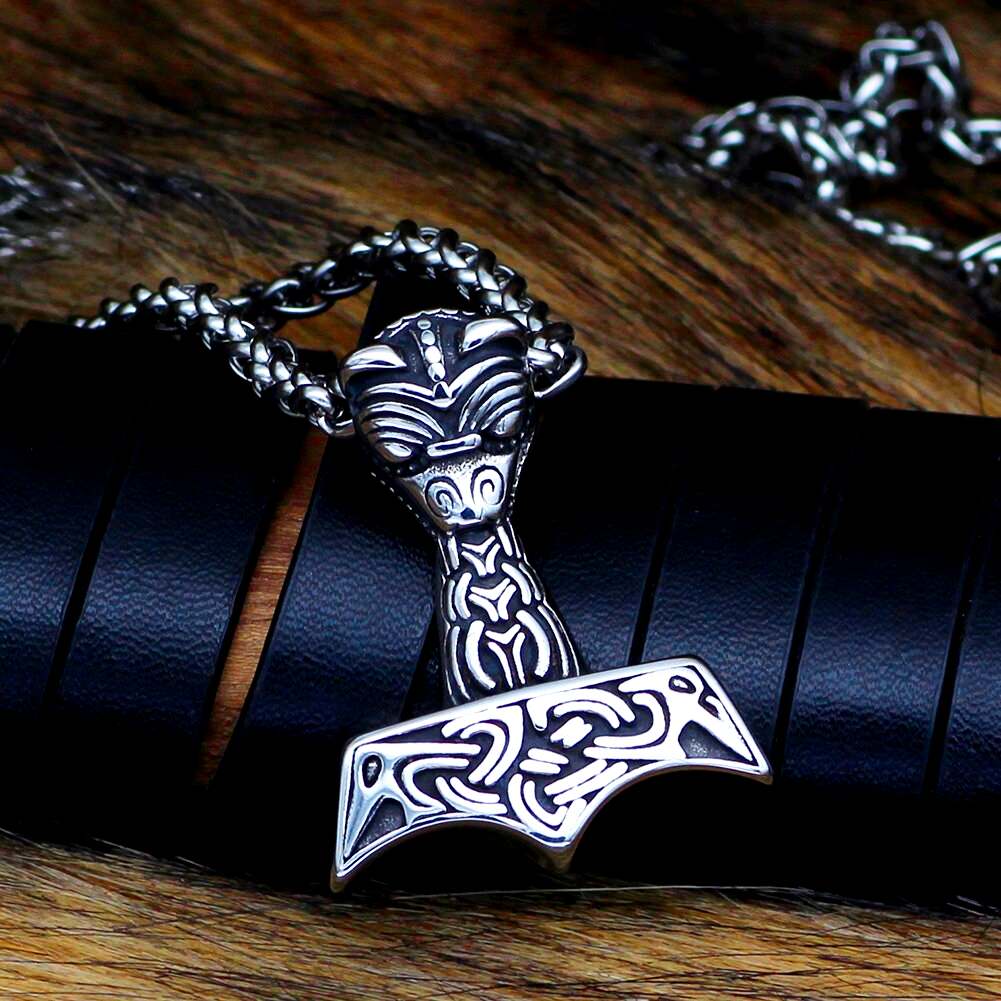 Thors Hammer Necklace - Mjolnir Ravens