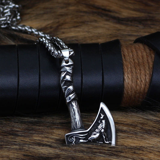 Viking Necklace - Wolf Axe