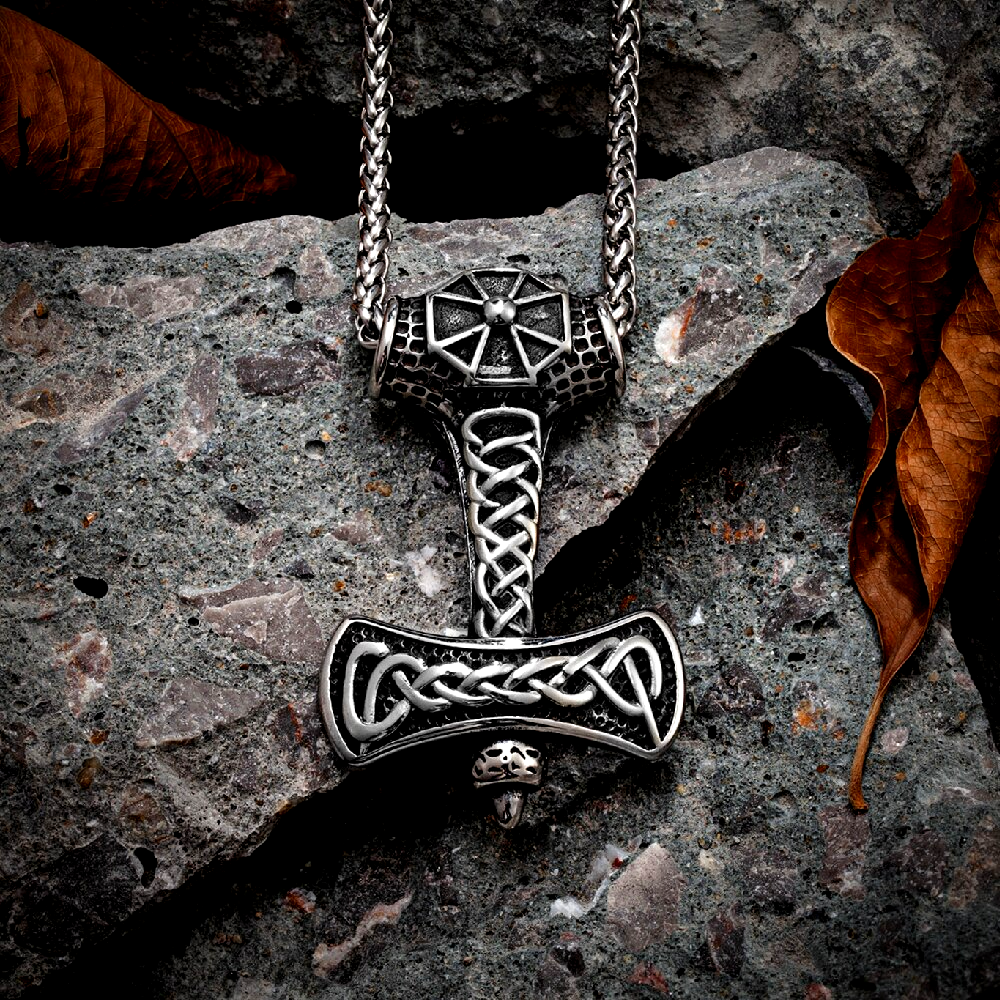 Thors Hammer Necklace - Knotted Cross