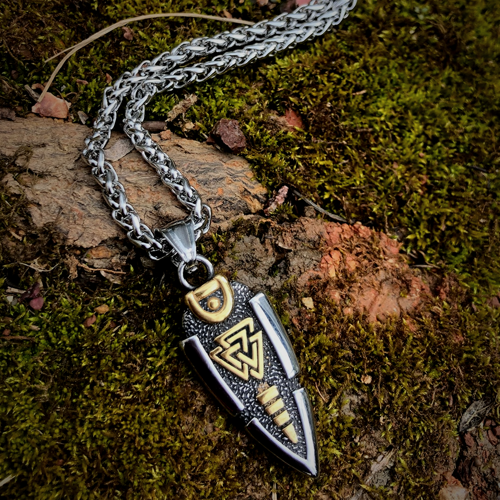 Viking Necklace - Valknut Spear
