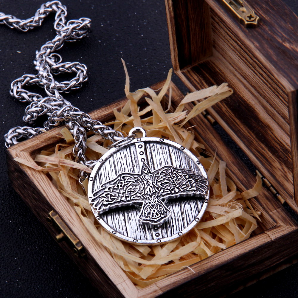 Viking Necklace - Raven shield