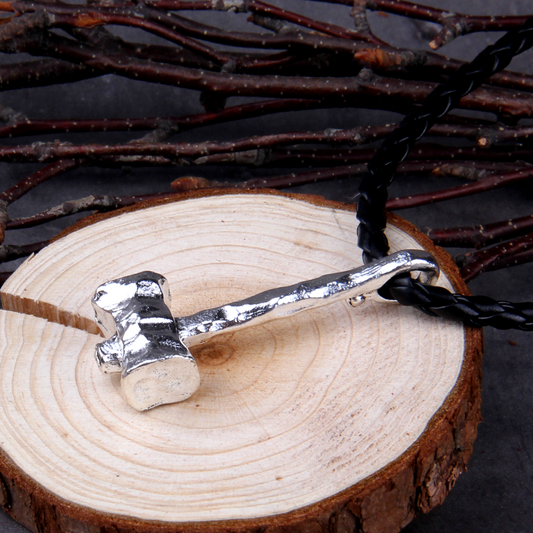 Thors Hammer Necklace - Robust Silver